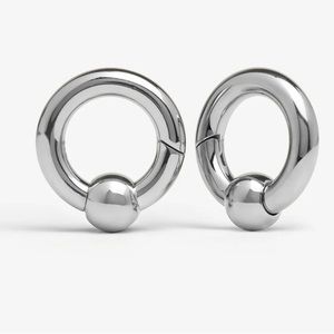 Captive bead hangers for stretched ears